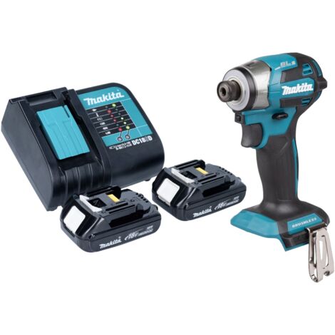 Makita DTD 173 SY Akku Schlagschrauber 18 V 180 Nm 1/4“ Brushless + 2x Akku 1,5 Ah + Ladegerät