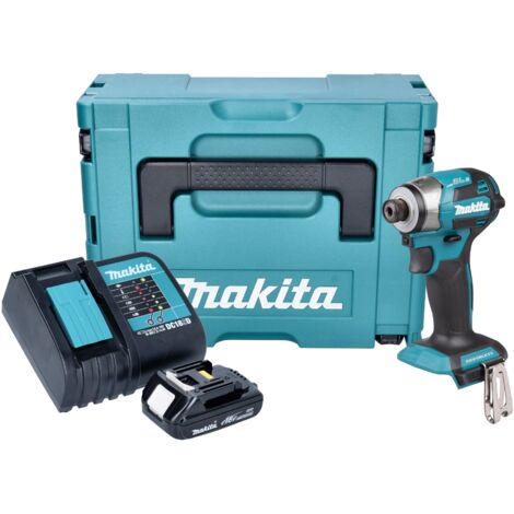 Makita DTD 173 SY1J Akku Schlagschrauber 18 V 180 Nm 1/4“ Brushless + 1x Akku 1,5 Ah + Ladegerät + Makpac