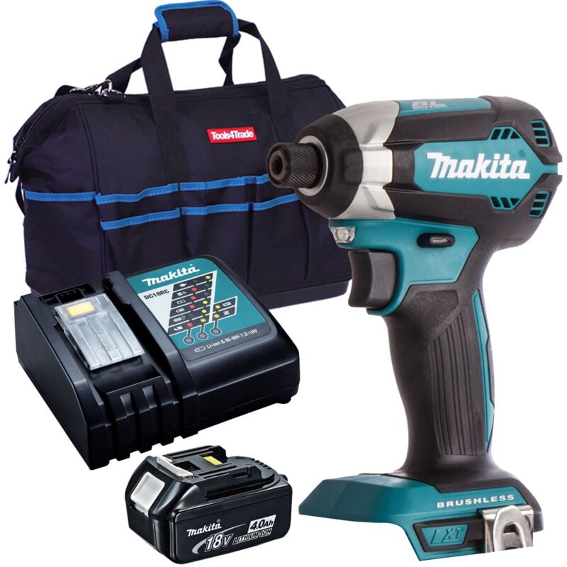 DTD153Z 18V Brushless Impact Driver with 1 x 4.0Ah Battery, Charger & Bag - Makita