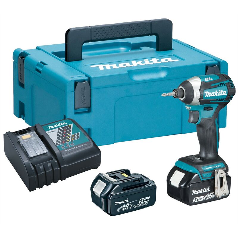 DTD154RTJ 18v lxt Brushless Cordless 3 Stage Impact Driver - 2 x 5.0ah - Makita