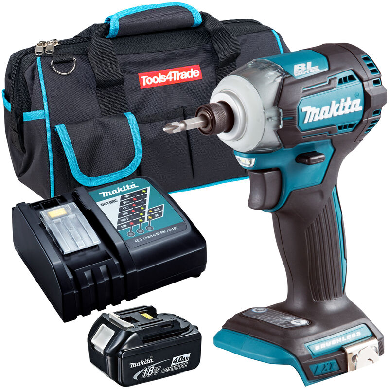 DTD170Z 18V Brushless Impact Driver with 1 x 4.0Ah Battery, Charger & Bag - Makita