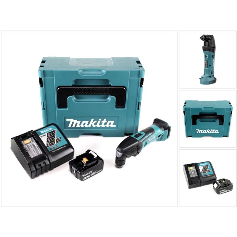 Utensile multifunzione a batteria Makita dtm 50 RF1J 18V Li-Ion in Makpac + 1x batteria 3,0 Ah + 1x caricabatterie