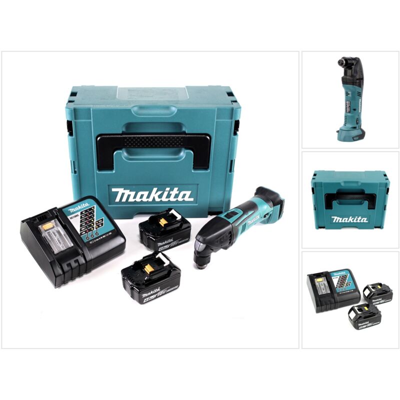 Utensile multifunzione a batteria Makita dtm 50 rmj 18V Li-Ion in Makpac con 2x batteria da 4,0 Ah e 1x caricatore