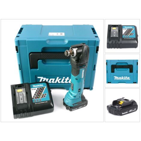 Makita DTM 51 Kit RY1J Découpeur-ponceur multifonctions sans fil 18V avec boîtier MAKPAC inclus 1 x 1.5 Ah battery 1.5 + chargeur