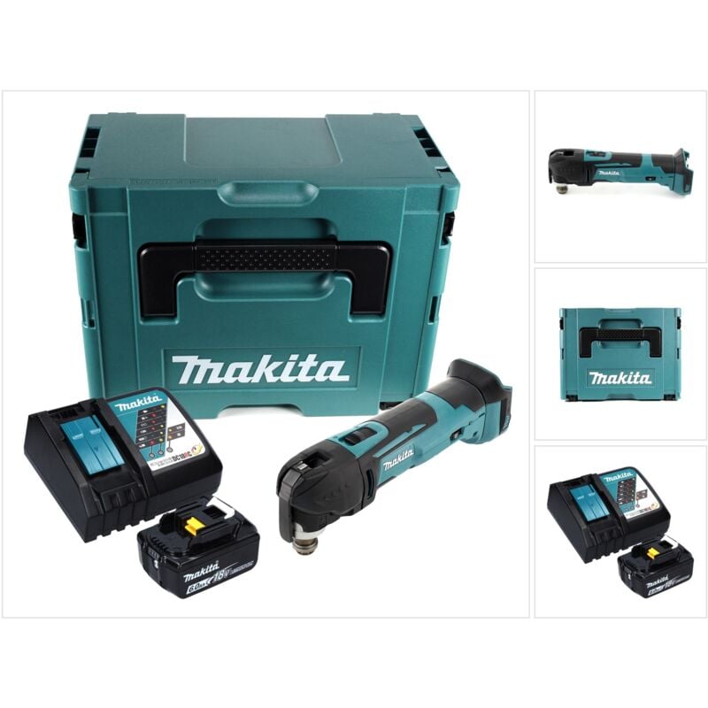 GTM51RG1J Découpeur-ponceur multifonctions sans fil 18V + 1x Batterie 6,0Ah + Chargeur + Coffret Makpac - Makita