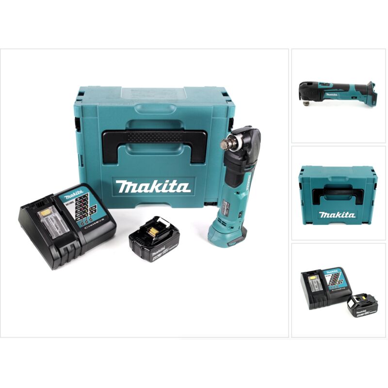 Dtm 51 RM1J Découpeur-ponceur multifonctions sans fil 18V Li-Ion + 1x Batterie bl 1840 18V 4,0 Ah Li-Ion + Chargeur dc 18 rc + Coffret Makpac - Makita