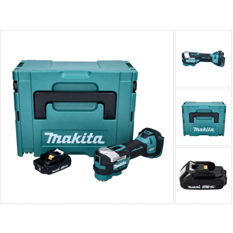 Makita DTM 52 A1J Outil multifonctions sans fil 18 V Starlock Max Brushless + 1x batterie 2,0 Ah + Makpac - sans chargeur
