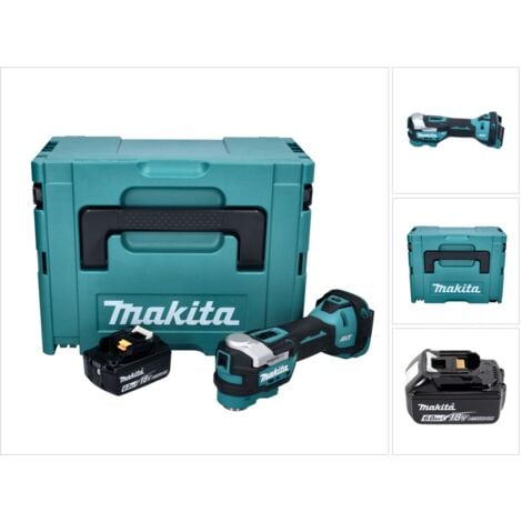 Makita DTM 52 G1J Outil multifonction Découpeur-ponceur sans fil Brushless Starlock Max 18 V + 1x Batterie 6,0Ah + Coffret Makpac - sans chargeur