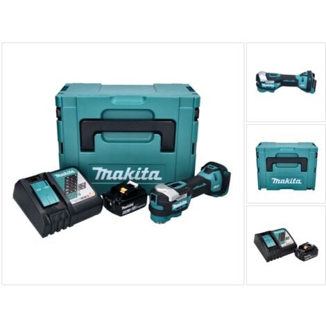 Makita DTM 52 RG1J Outil multifonction Découpeur-ponceur sans fil Brushless Starlock Max 18 V+ 1x Batterie 6,0Ah + Chargeur + Coffret Makpac