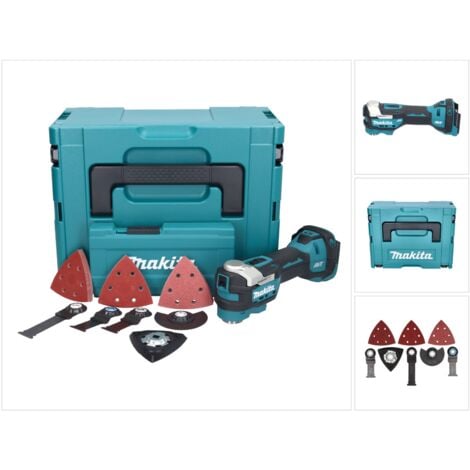 Makita DTM 52 ZJX4 Akku Multifunktionswerkzeug 18 V Starlock Max Brushless + 35 tlg. Zubehörset + Makpac - ohne Akku, ohne Ladegerät