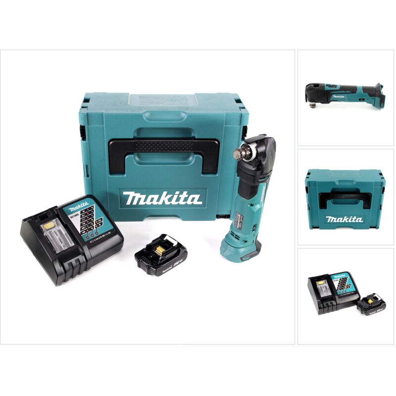 Makita DTM51RA1J Découpeur-ponceur multifonctions sans fil 18V + 1x Batterie 2,0 Ah + Chargeur + Coffret Makpac