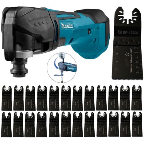 Makita DTM51Z 18v Lithium Multi Tool Keyless Blade Change + 25 x Plunge Blades