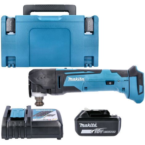 main image of "Makita DTM51Z 18V MultiTool Keyless With 1 x 5.0Ah Battery, Charger , Case & Inlay"