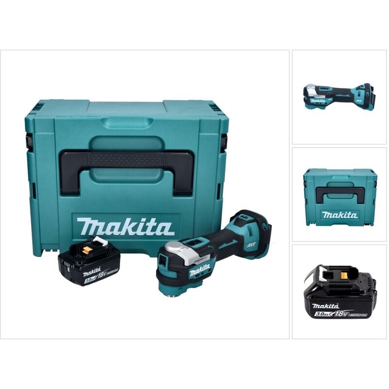 DTM52F1J Outil multifonctions sans fil Starlock Max Brushless 18V + 1x Batterie 3,0Ah + Coffret Makpac - sans chargeur - Makita
