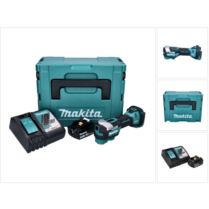 DTM52RF1J Outil multifonctions sans fil Starlock Max Brushless 18V + 1x Batterie 3,0Ah + Chargeur + Coffret Makpac - Makita