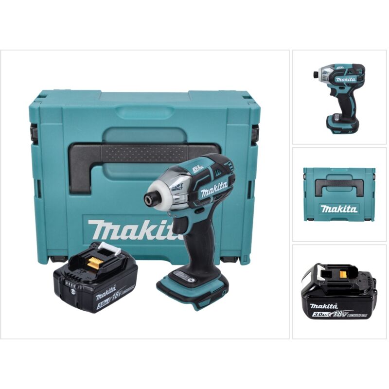 Image of Makita DTS141F1J 40Nm 1/4' Brushless 18V Cordless Oil-Pneumatic Screwdriver + 1x 3.0Ah Battery + Makpac Case - senza caricabatterie