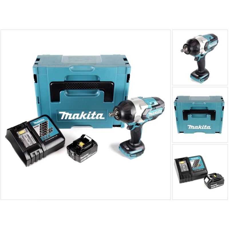 Image of Makita - dtw 1002 RF1J Avvitatore ad impulsi a batteria 18V in valigetta Makpac + 1x Batteria bl 1830 3,0 Ah + 1x Caricabatterie rapido dc 18 rc