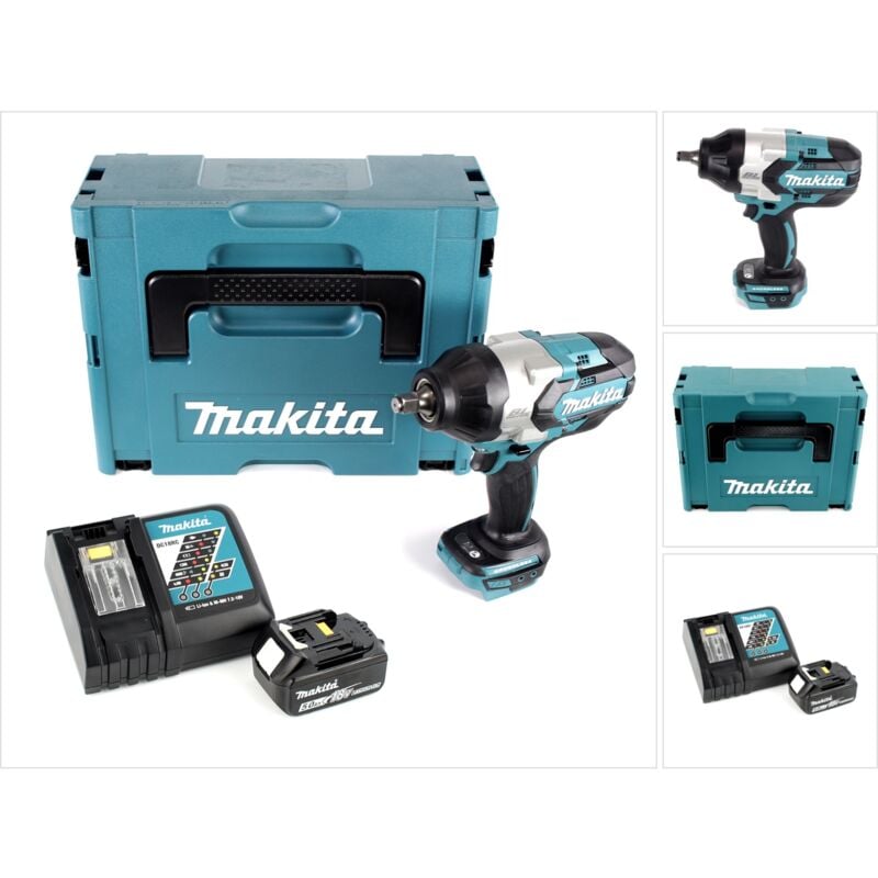 

Makita - DTW 1002 RT1J Llave de impacto 18V 1/2' 1000 Nm en Makpac 2 + 1x Batería BL 1850 + Cargador DC 18 RC