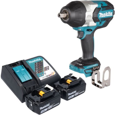 Makita DTW 1004 RT Akku Schlagschrauber 18 V 1050 Nm 1/2" Brushless + 2x Akku 5,0 Ah + Ladegerät