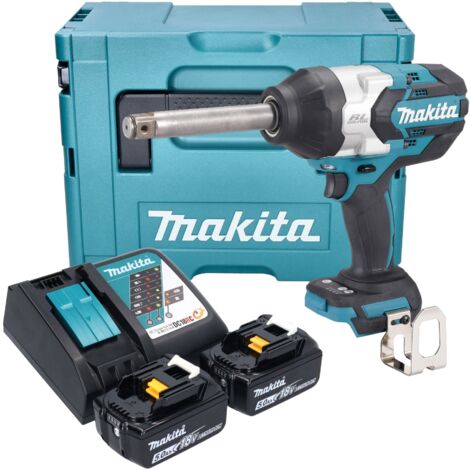 Makita DTW 1005 RTJ Akku Schlagschrauber 18 V 1360 Nm 3/4" Brushless + 2x Akku 5,0 Ah + Ladegerät + Makpac