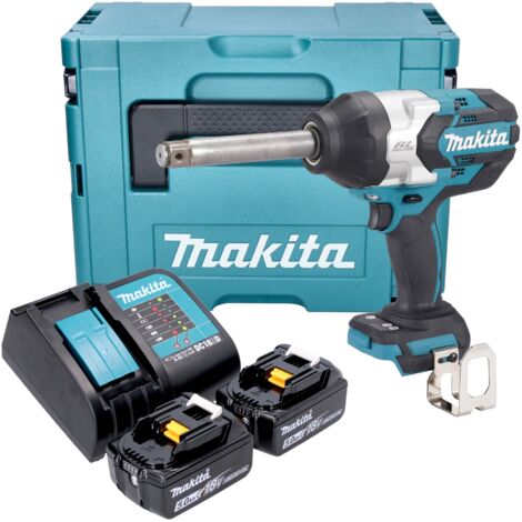 Makita DTW 1005 STJ Akku Schlagschrauber 18 V 1360 Nm 3/4" Brushless + 2x Akku 5,0 Ah + Ladegerät + Makpac