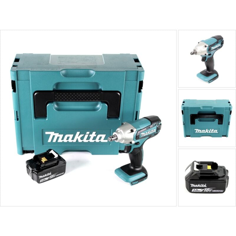 Dtw 190 F1J 18V Avvitatore ad impulsi a batteria in valigetta Makpac + 1x Batteria bl 1830 3,0 Ah - senza caricatore - Makita