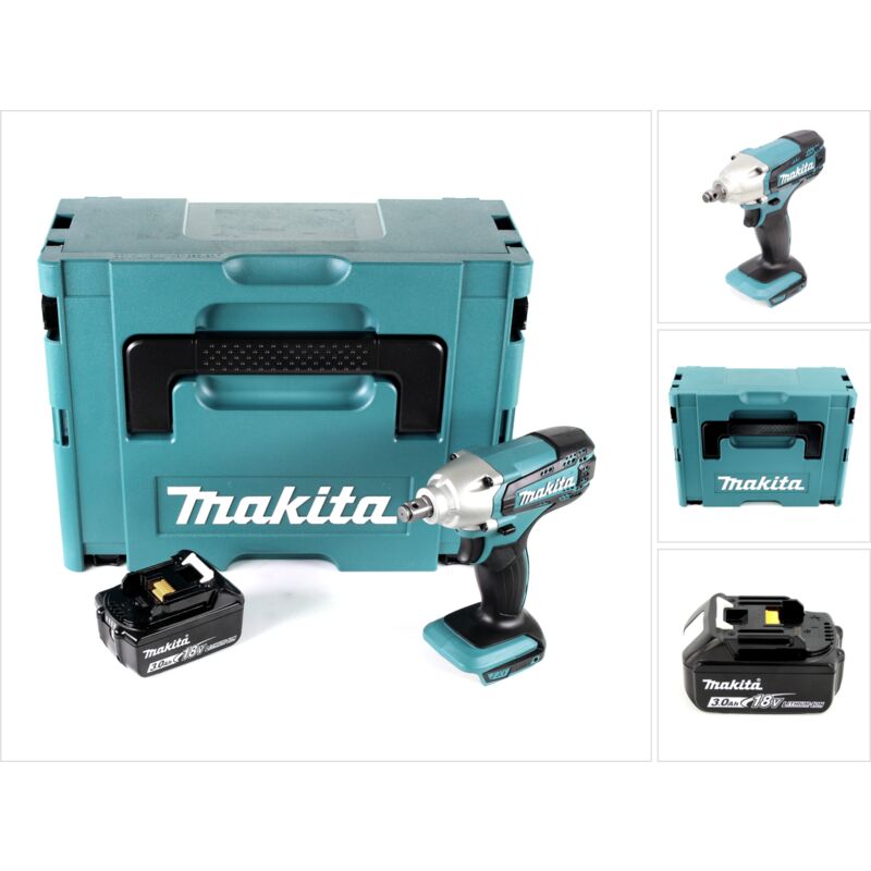 Dtw 190 F1J 18V Li-Ion Boulonneuse à chocs sans fil avec boîtier Makpac + 1x Batterie bl 1830 3,0 Ah - sans Chargeur - Makita