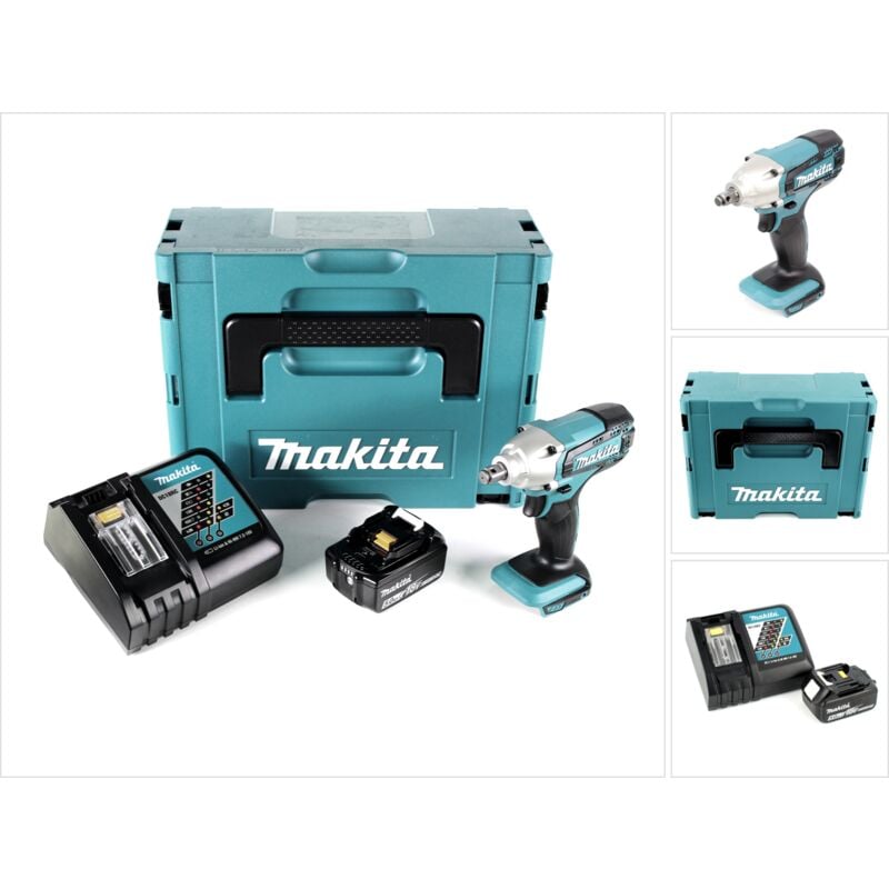 Dtw 190 RT1J 18V Li-Ion Boulonneuse à chocs sans fil + Coffret de transport Makpac + 1x Batterie bl 1850 5,0 Ah + Chargeur rapide dc 18 rc - Makita