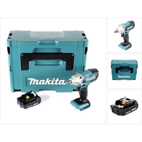Makita DTW 190 Y1J 18V Li-Ion Boulonneuse à chocs sans fil avec boîtier Makpac + 1x Batterie BL 1820 2,0 Ah - sans Chargeur