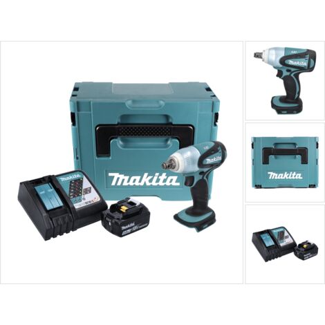 Makita DTW 251 RT1J 18 V Boulonneuse à chocs sans fil 230 Nm + Coffret de transport Makpac + 1x Batterie BL 1850 N 5,0 Ah + Chargeur DC18RC