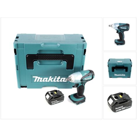 Makita DTW 251 T1J 18 V Boulonneuse à chocs sans fil 230 Nm + Coffret de transport Makpac + 1x Batterie BL 1850 N 5,0 Ah - sans Chargeur