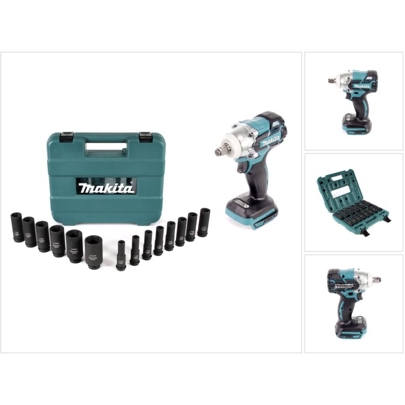 

Makita - DTW 285 Z Llave de impacto a batería 18V + Set de llaves de vaso B-52308 - Sin batería, sin cargador, sin maletín incluidos