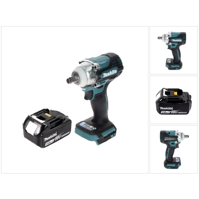 Dtw 300 F1 Visseuse à chocs sans fil 18 v 330 Nm 1/2' brushless + 1x Batterie 3,0 Ah - sans chargeur - Makita Dtw 300 F1 Visseuse à chocs sans fil 18 v 330 Nm 1/2' brushless + 1x Batterie 3,0 Ah - sans chargeur - Makita