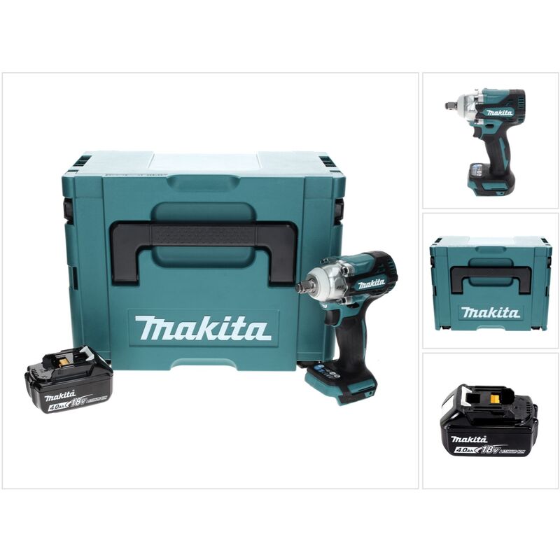 Dtw 300 M1J Avvitatore ad impulsi a batteria 18V 330Nm 1/2' Brushless + 1x Batteria 4,0 Ah + Valigetta Makpac - senza caricabatterie - Makita