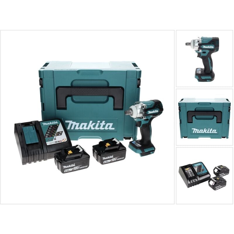Dtw 300 rgj Visseuse à chocs sans fil 18 v 330 Nm 1/2' Brushless + 2x Batteries 6,0 Ah + Chargeur + Coffret Makpac - Makita