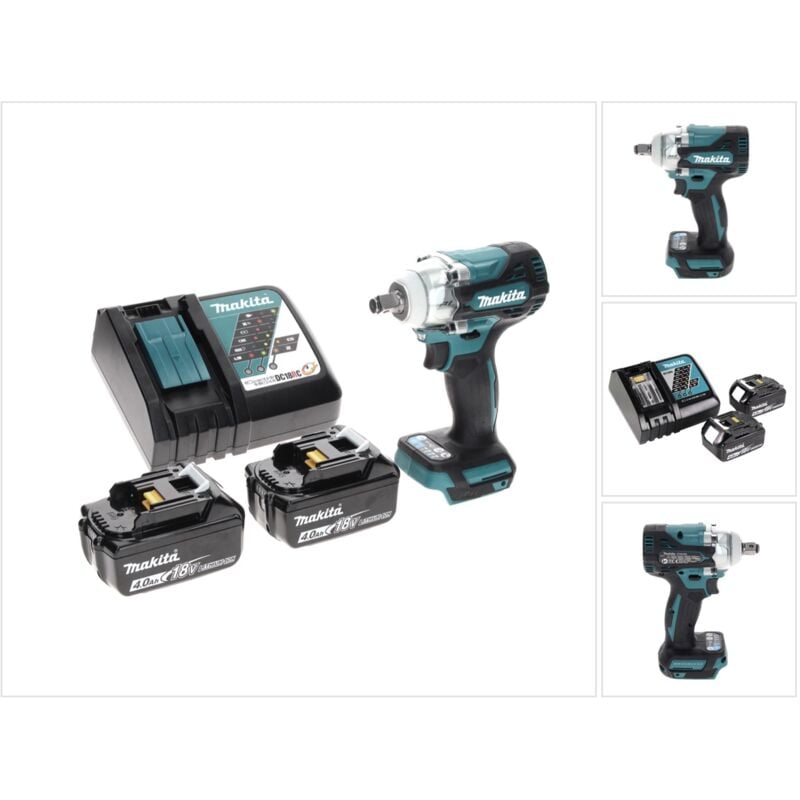 Dtw 300 rm Clé à choc 18 v 330 Nm 1/2'' Brushless + 2x batterie 4,0 Ah + chargeur - Makita