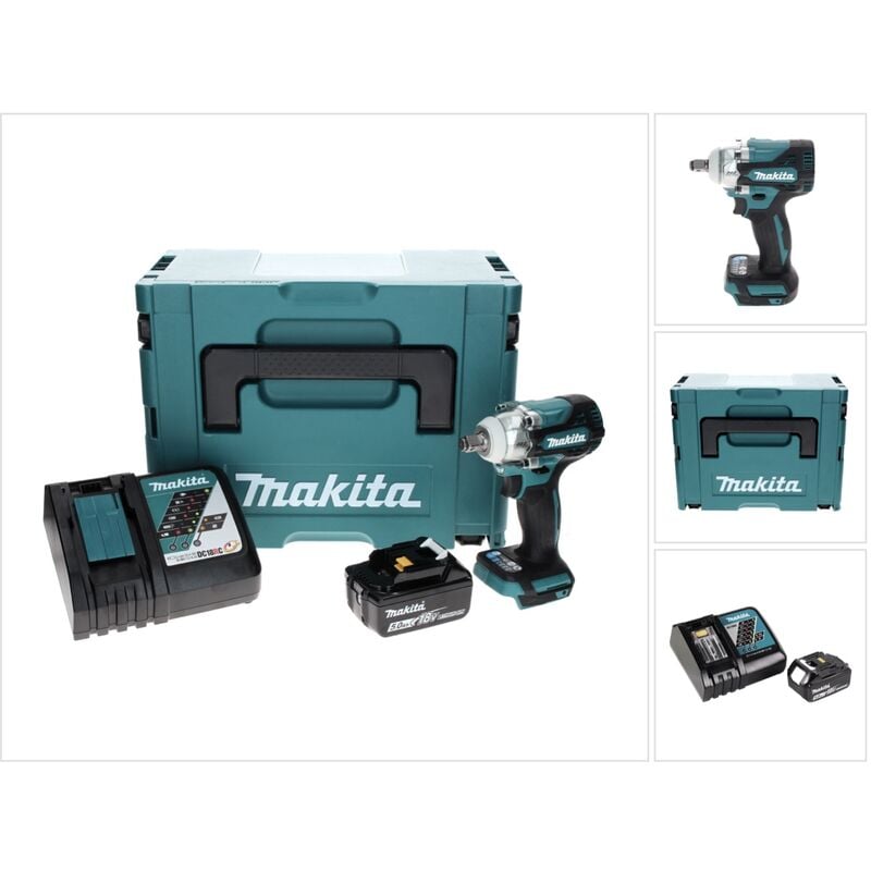 Image of Dtw 300 RT1J Avvitatore ad impulsi a batteria 18V 330Nm + 1x Batteria 5,0 Ah + Caricabatterie + Valigetta Makpac - Makita