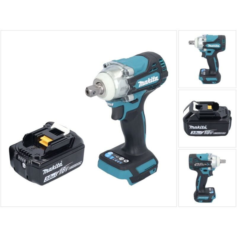 Dtw 301 F1 Clé à choc sans fil 18 v 330 Nm 1/2'' Brushless + 1x batterie 3,0 Ah - sans chargeur - Makita