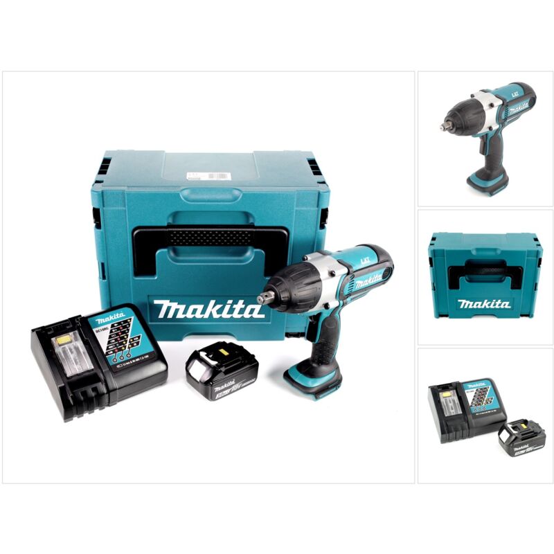 

Makita - DTW 450 RF1J Llave de impacto inalámbrica 18 V en Makpac 3 + 1x Batería BL 1830 3,0 Ah + Cargador DC 18 RC