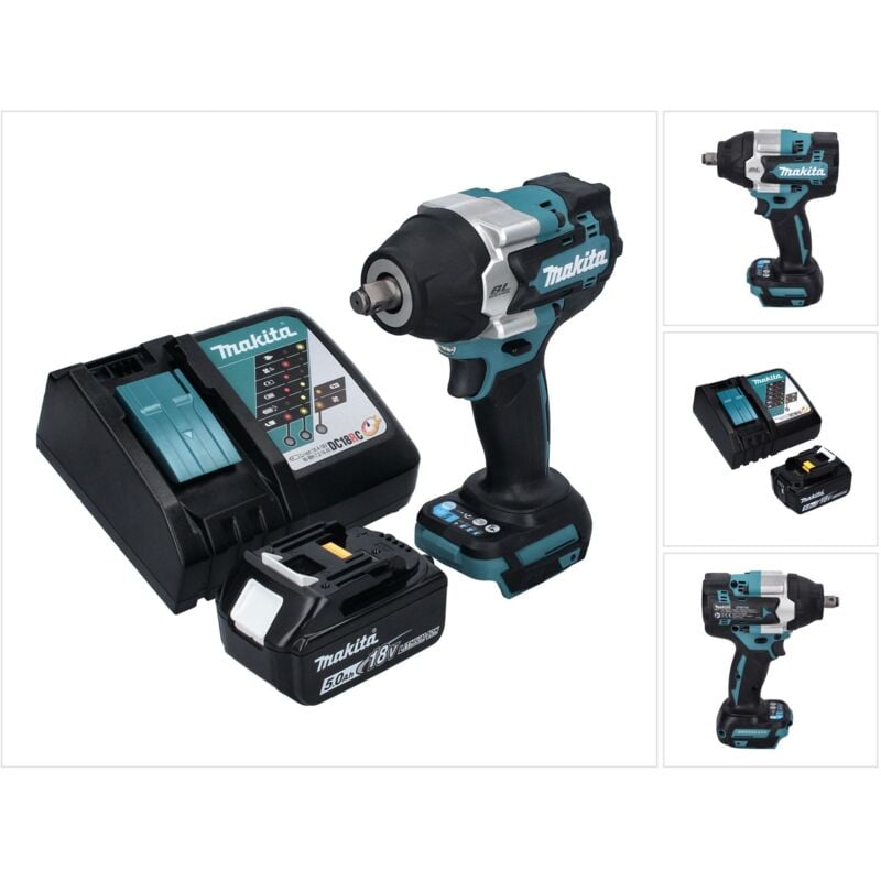 Dtw 700 RT1 Visseuse à chocs sans fil 18 v 700 Nm 1/2' xpt Brushless + 1x Batterie 5,0 Ah + Chargeur - Makita