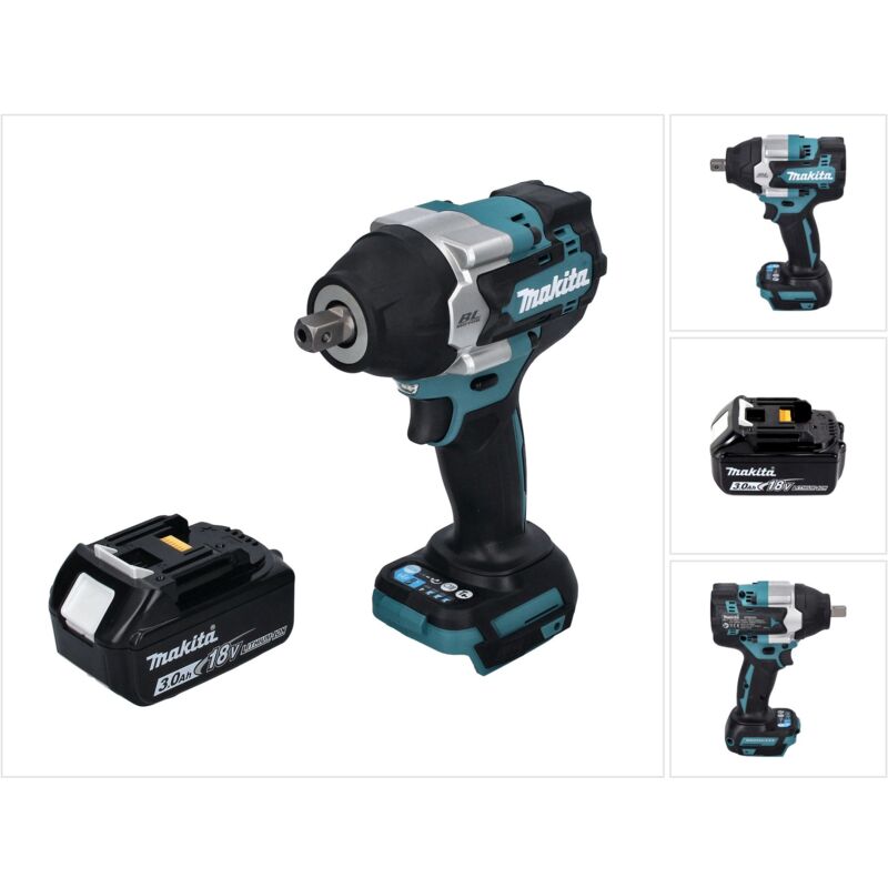 Dtw 701 F1 Clé à choc sans fil 18 v 700 Nm 1/2'' xpt Brushless + 1x batterie 3,0 Ah - sans chargeur - Makita