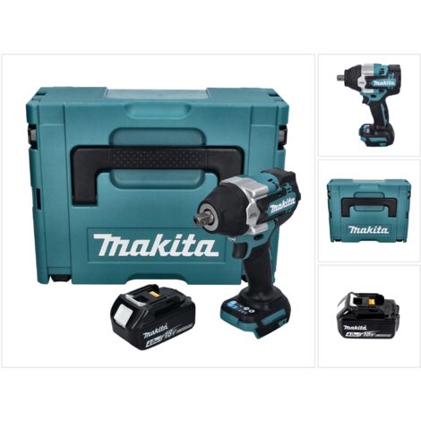 Makita DTW 701 M1J Clé à choc sans fil 18 V 700 Nm 1/2'' XPT Brushless + 1x batterie 4,0 Ah + Makpac - sans chargeur