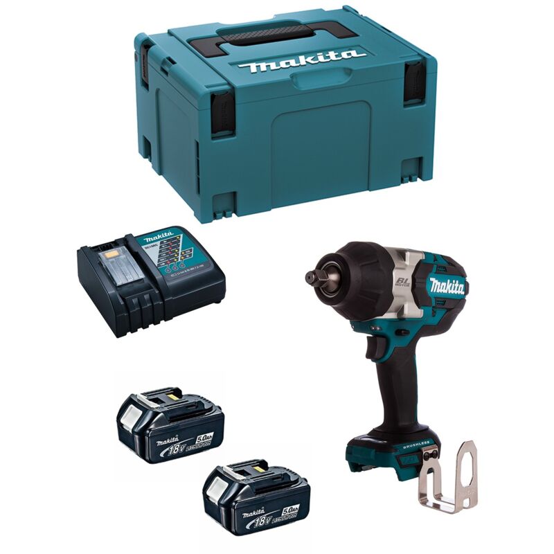 Makita - DTW1002RTJ 18v lxt Brushless Impact Wrench 1/2 + 2 x 5.0ah + Makpac