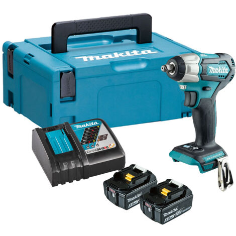 Makita DTW180RTJ 18V LXT 3/8" Brushless Impact Wrench - 2 x 5.0Ah Batteries, Charger &amp Makpac 2 Case