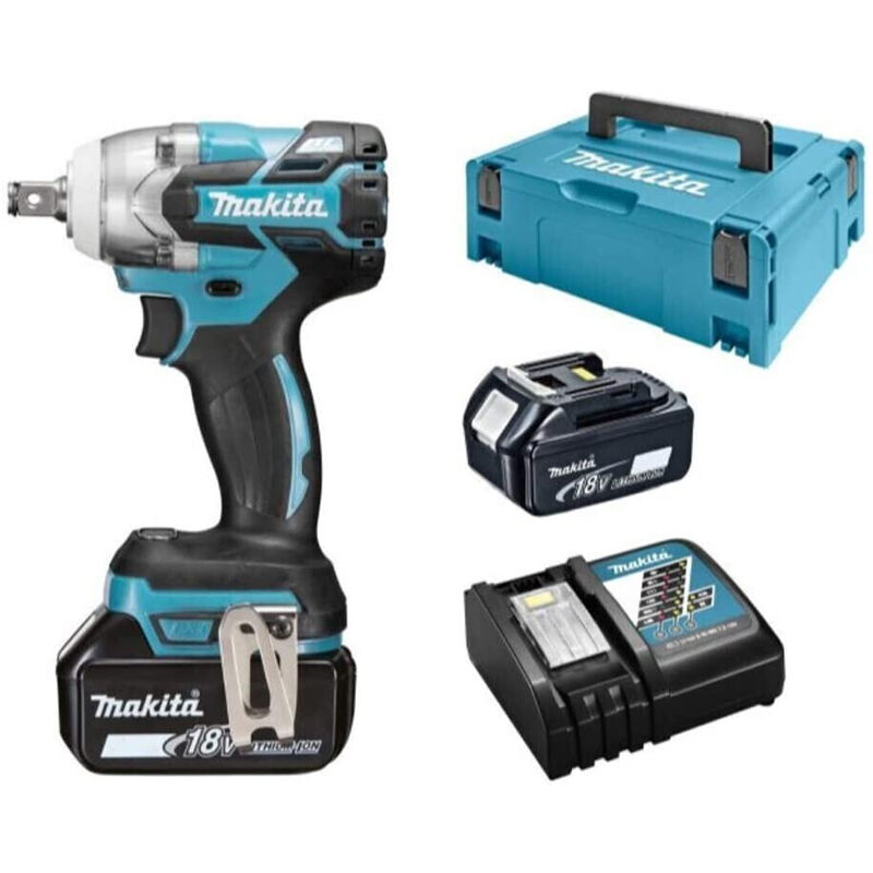 Makita - DTW190 atornillador de impacto 1/2' a batería 18V equipamiento 2 baterías de 5.0Ah y máquina en maletín