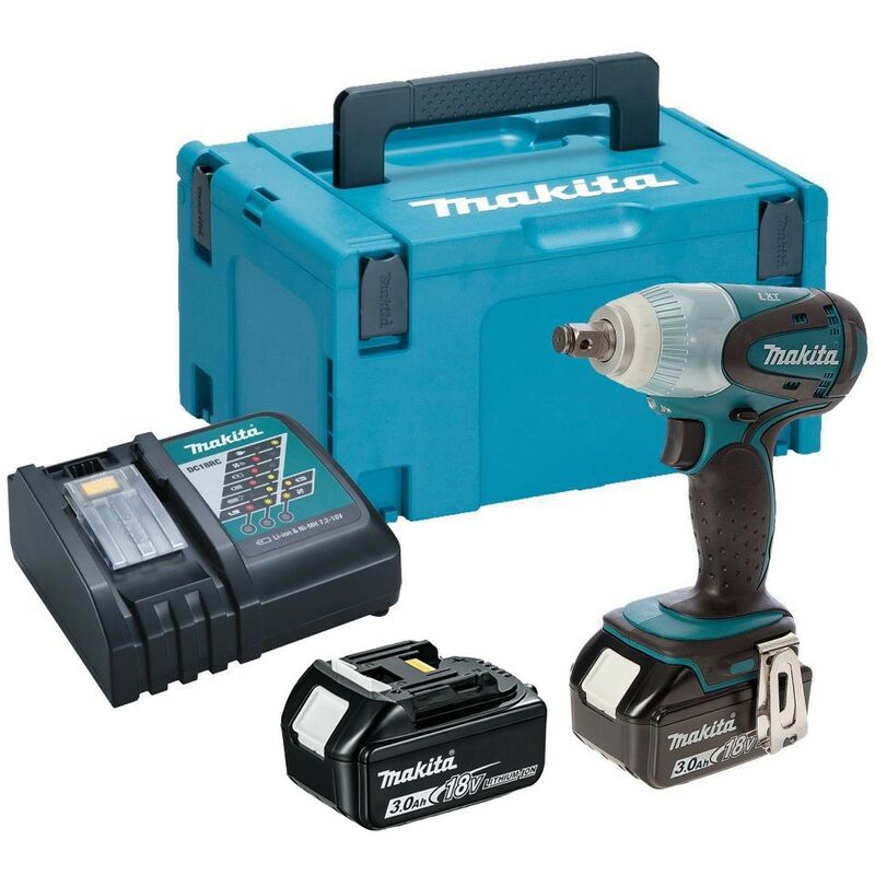 DTW251RFE 18v lxt Cordless Impact Wrench Li-Ion + 2 x 3.0ah and Charger - Makita