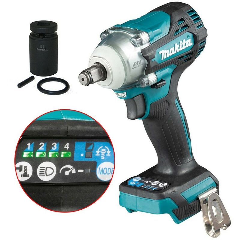 Makita - DTW300Z 18v LXT Brushless Impact Wrench 1/2' Drive 4 Speed + 21mm Socket