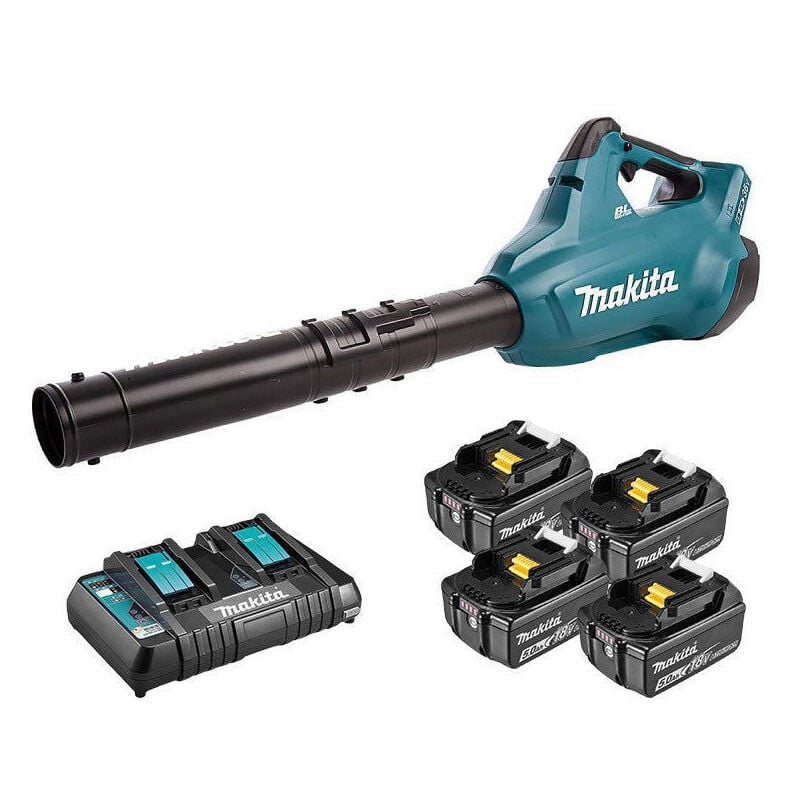 Makita - Souffleur à Batterie DUB362PT4 lxt 36V (2x18V) (4x5Ah) + Chargeur double DC18RD