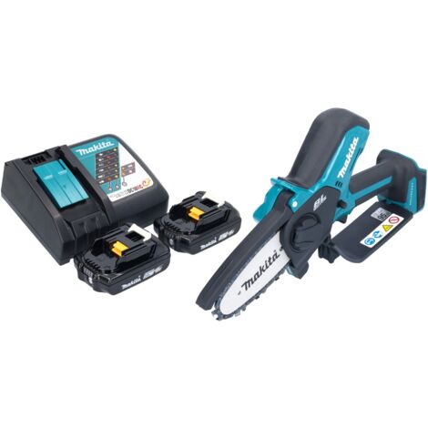Makita DUC 101 RA201 Akku Astsäge 18 V 10 cm Brushless + 2x Akku 2,0 Ah + Ladegerät
