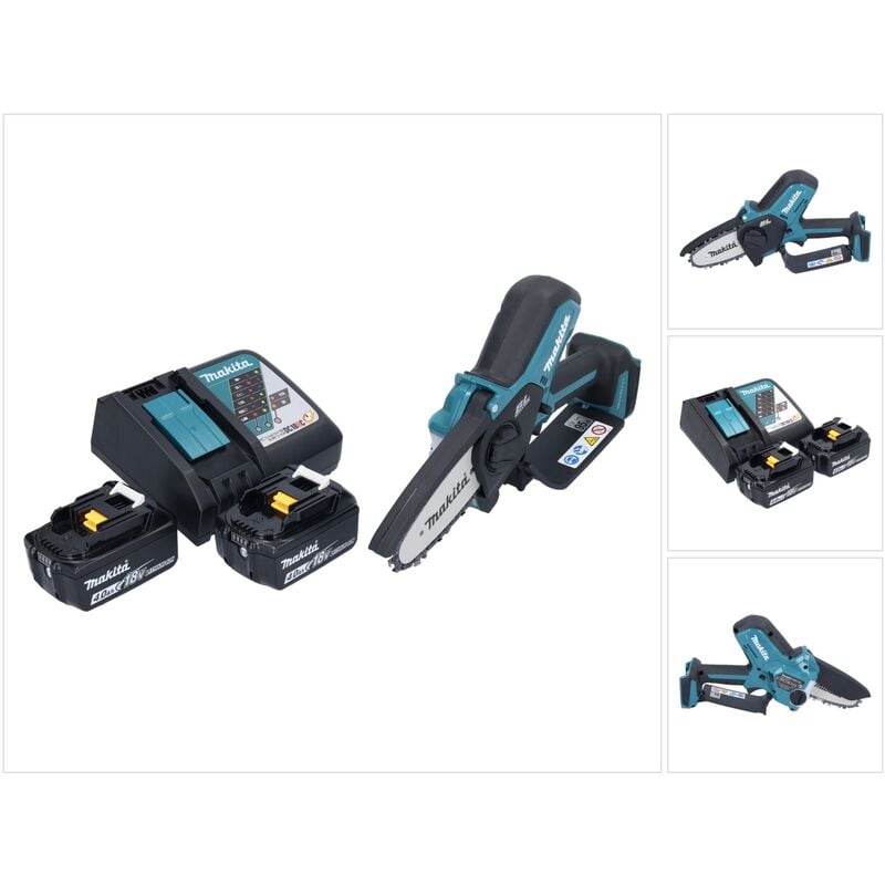 Duc 101 rm Trononneuse d'elagage sans fil 18 v 10 cm Brushless + 2x batterie 4,0 Ah + kit chargeur - Makita